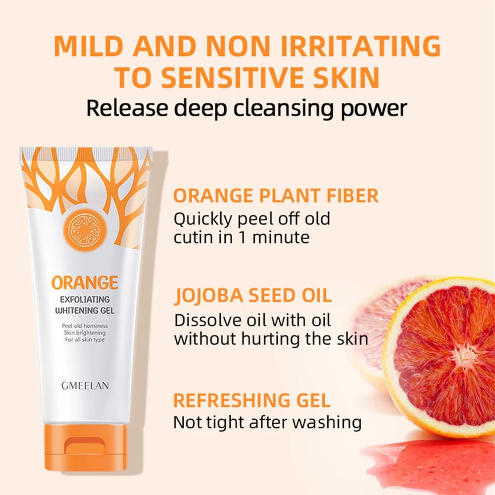 Natural skin exfoliator Orange Exfoliating Whitening Gel – Brightening & Deep Cleansing Face Gel - Image 2
