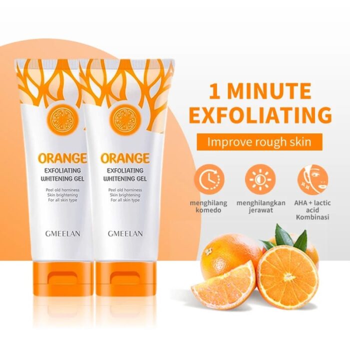 Natural orange whitening scrub gel for smooth skin
