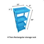 4-Tier Rectangular Storage Rack – Multi-Purpose Organizer Shelf for Home & Kitchen - Image 2